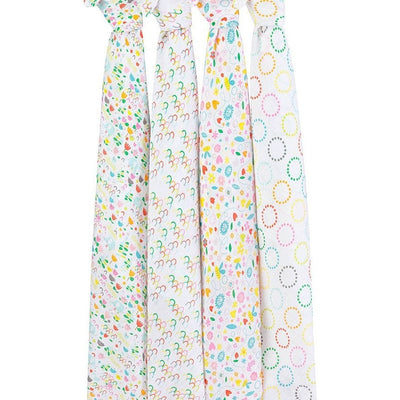 Aden and Anais - Classic Swaddles Zutano - Fairground (4 Pack) - swaddle - Aden and Anais - Afterpay - Zippay Carry Them Close