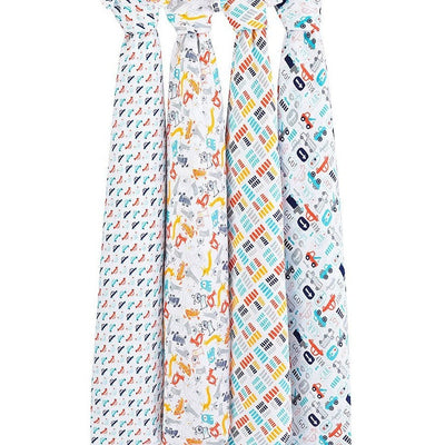 Aden and Anais - Classic Swaddles Zutano - Pup In Tow (4 Pack) - swaddle - Aden and Anais - Afterpay - Zippay Carry Them Close
