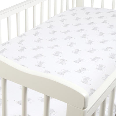 Aden and Anais - Aden by Aden + Anais - Cot Sheet Muslin - Safari Babes - Elephants